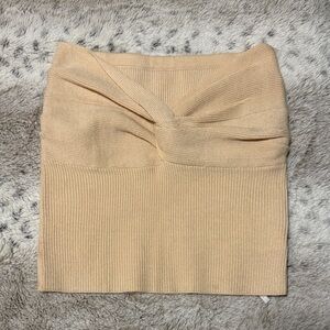 Source Unknown Tan Twist-Front Tank Top